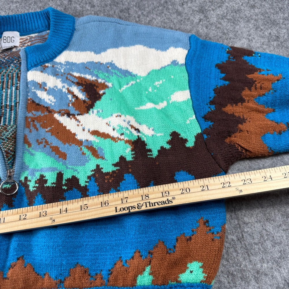 Urban Outfitters BDG Jesse Half-Zip Mountain Graphic Half-Zip Sweater, Large - Picture 6 of 12